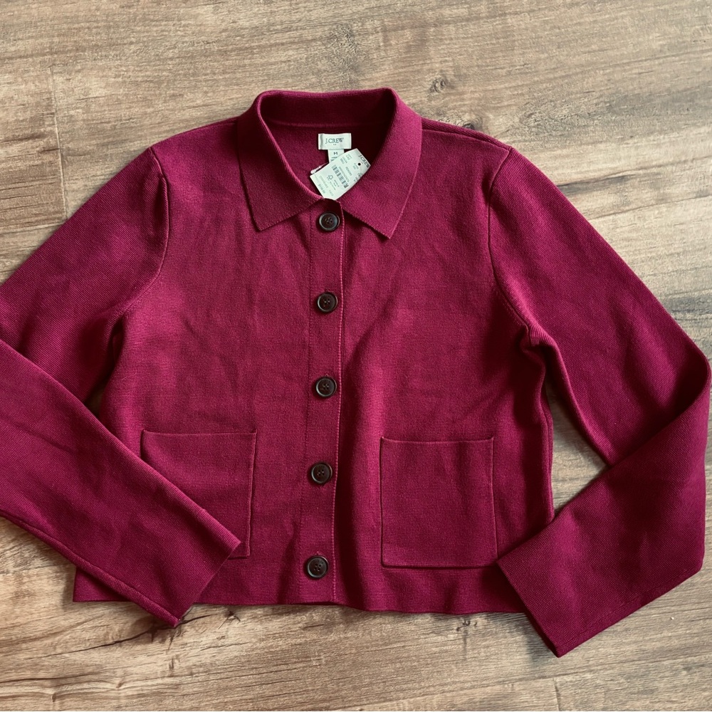 J. Crew Women's Dark Red Knit Jacket Style